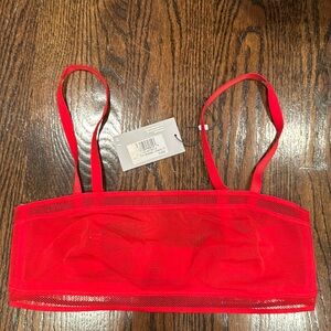 Negative Underwear Sieve Trim Bralette, cherry red, size 3. NWT